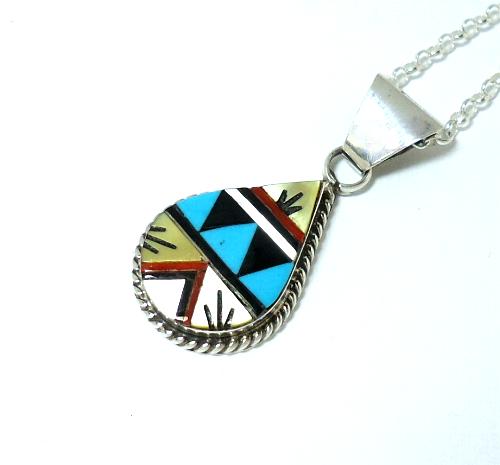インディアンジュエリー / ズニ族インレイ・ペンダント