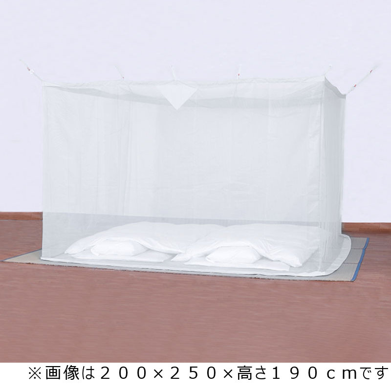 洗えるナイロン蚊帳 ホワイト 8畳用 250×350×高さ190cm の