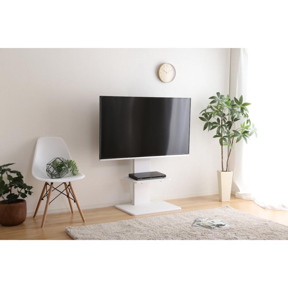 ホームテイスト 壁寄せテレビスタンド ホワイト SWAT－L（WH