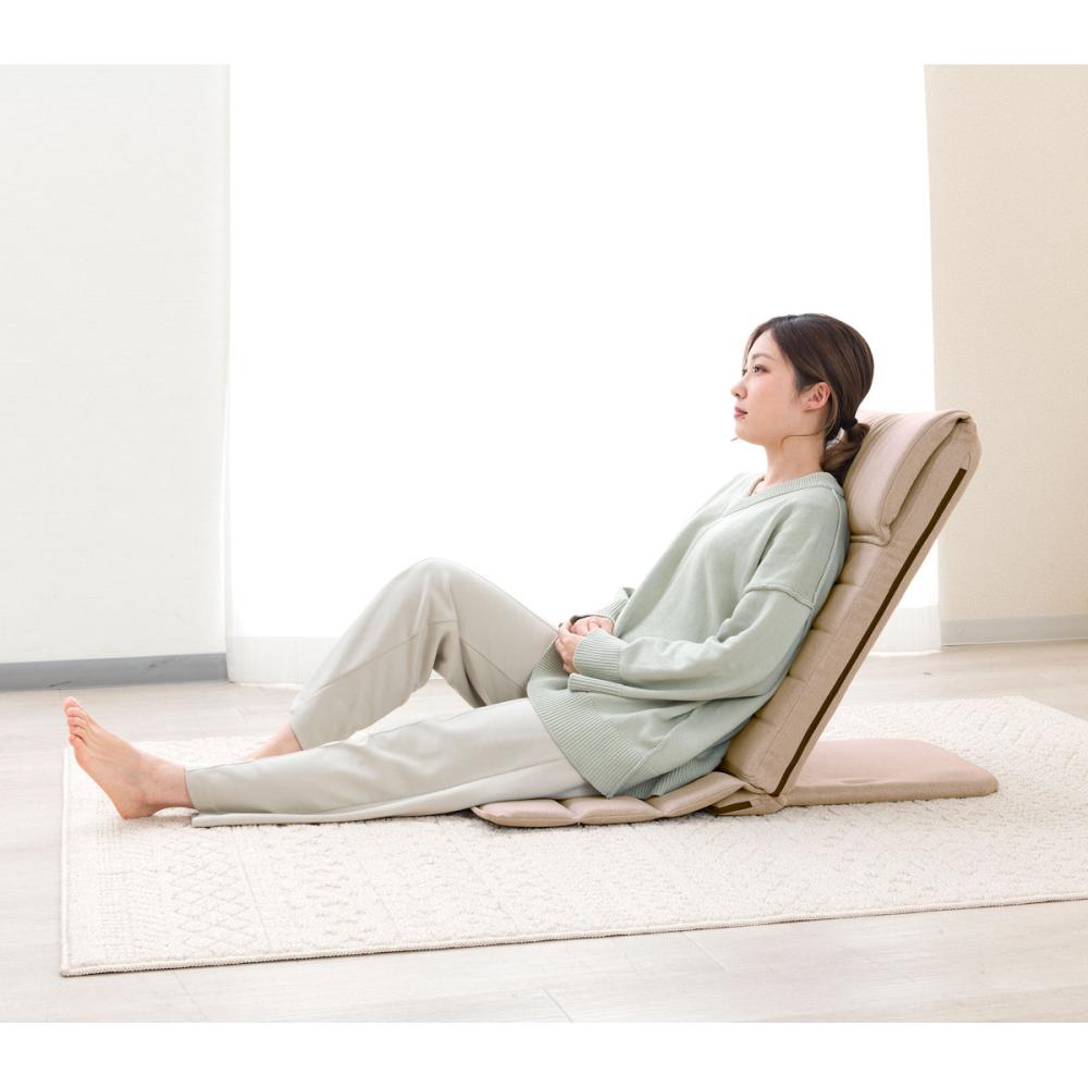 ドウシシャ いつでもどこでも背もたれ座椅子 スリム ベージュ NIDS