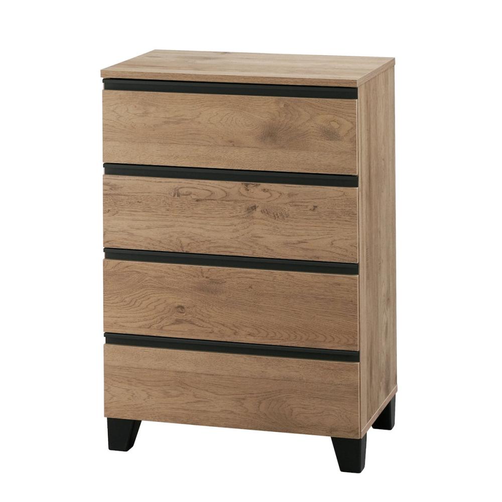 アイリスオーヤマ ウッドチェスト4段 脚付き アッシュブラウン