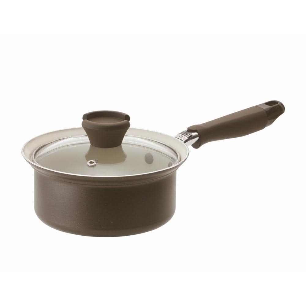 アテーナライフ 吹きこぼれにくいセラミックコート 片手鍋 16cm の