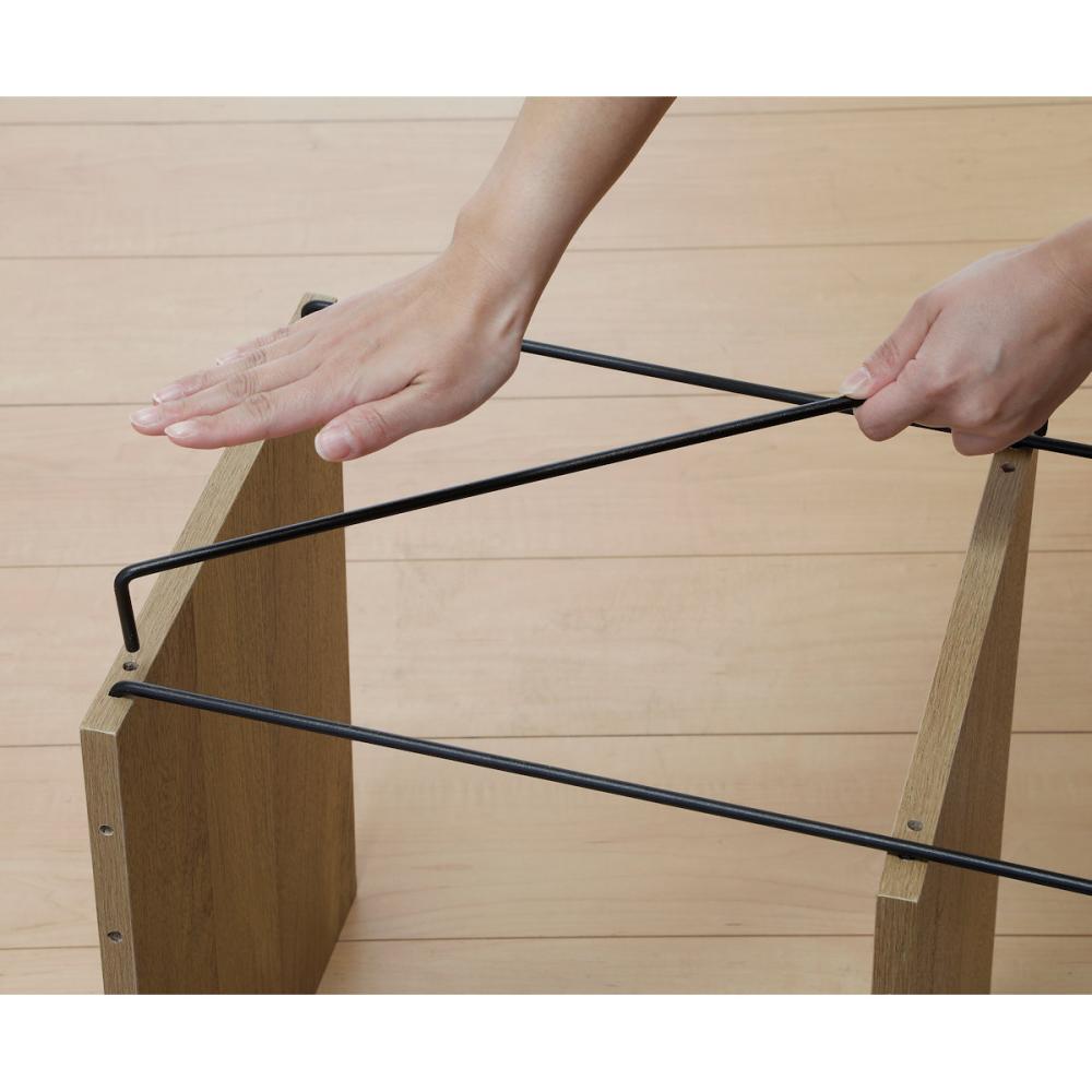 アテーナライフ 簡単組立ワイヤーシェルフ 4段 80W ナチュラル の