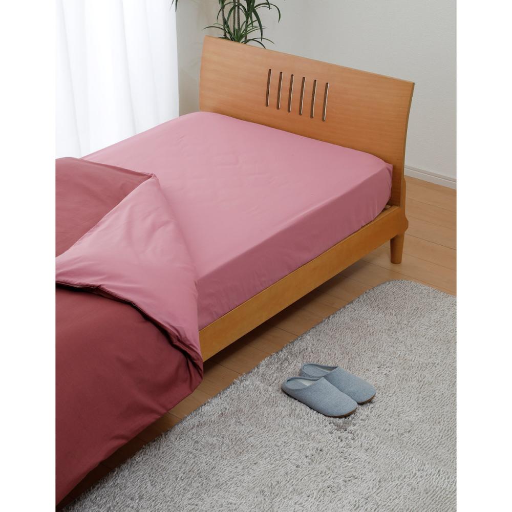 アテーナライフ 綿混無地BOXシーツ シングル ワインレッド の通販