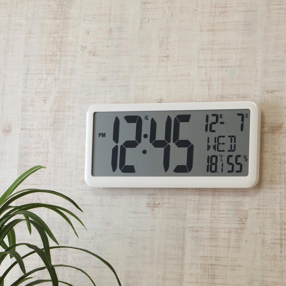 L'CREST（ルクレスト） 文字が大きい電波デジタル掛け置き時計