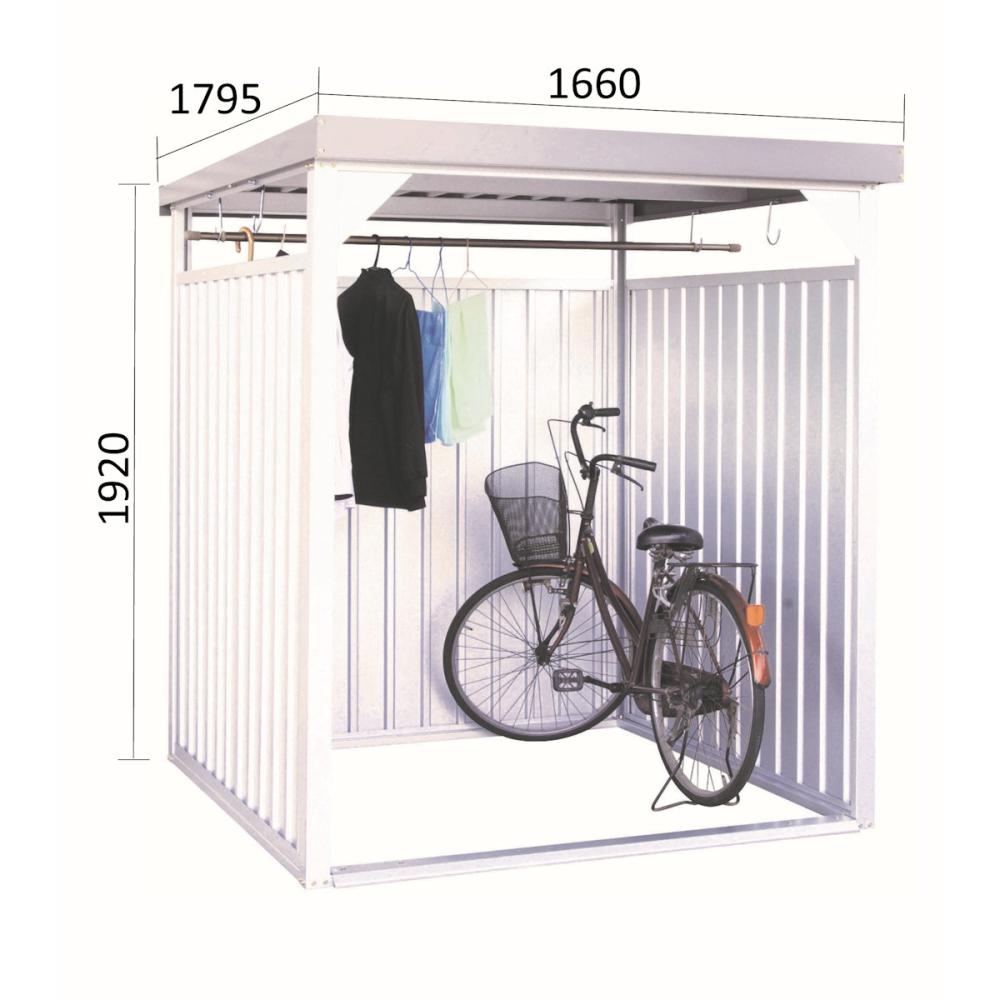 ダイマツ オープン型物置 壁パネルロングタイプ 約幅1．66×奥行1