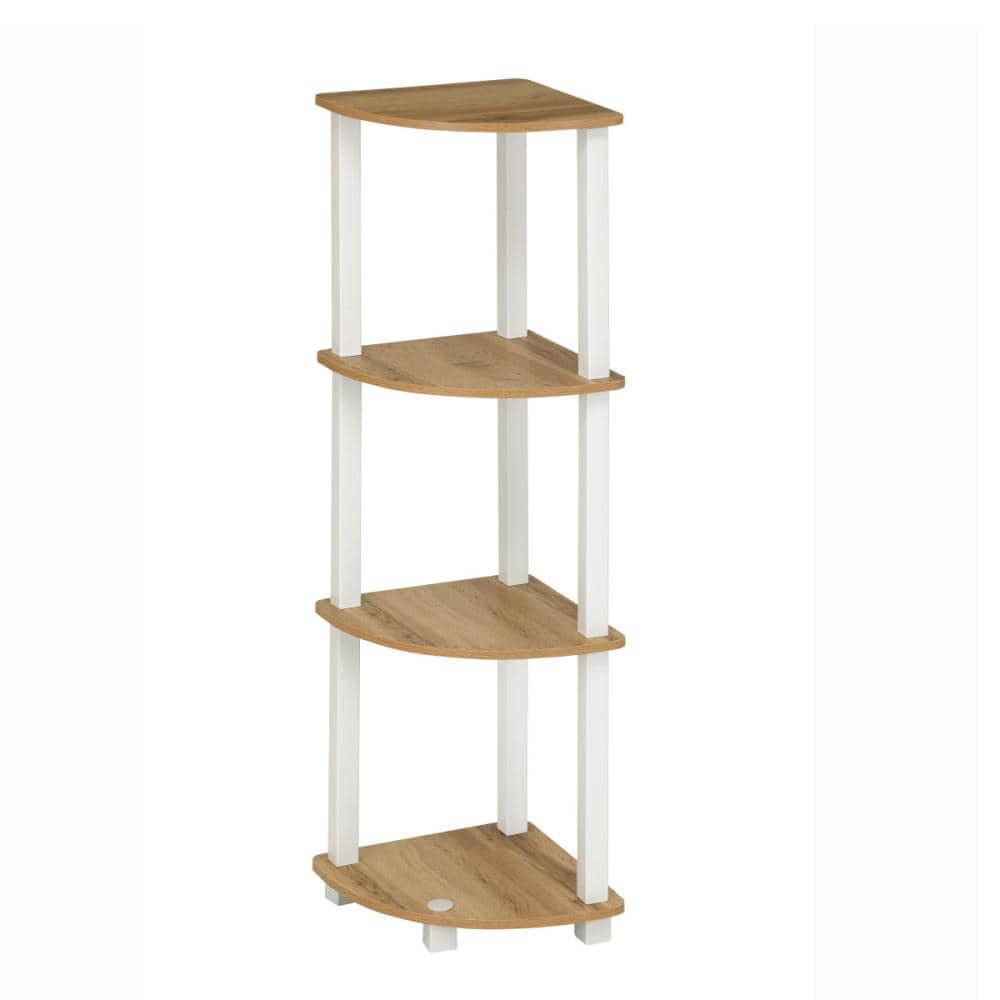 アテーナライフ 簡単組立コーナーシェルフ 4段 ナチュラル の通販