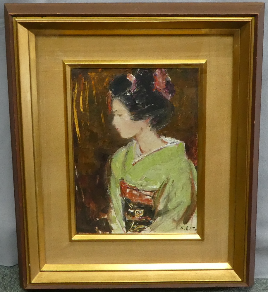 鬼頭鍋三郎 『娘』 [古美術こもれび] 骨董,掛軸,絵画の買取と販売,名古屋