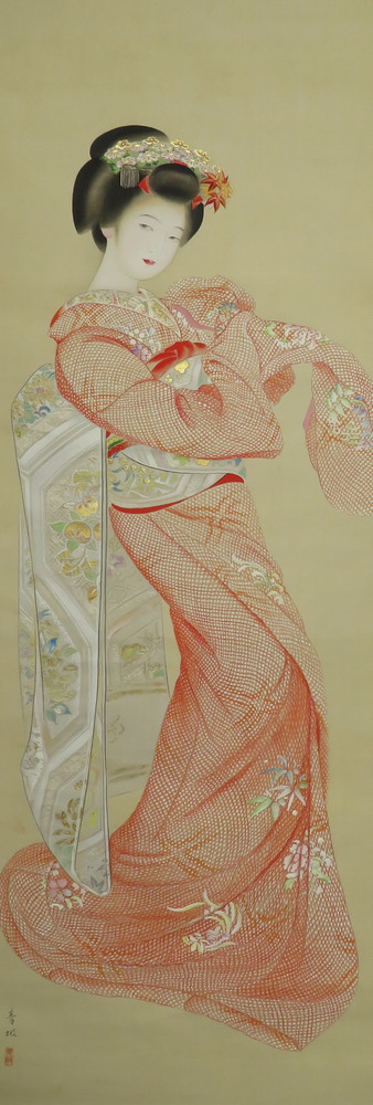 西田青坡 『舞妓』 [古美術こもれび] 骨董,掛軸,絵画の買取と販売,名古屋