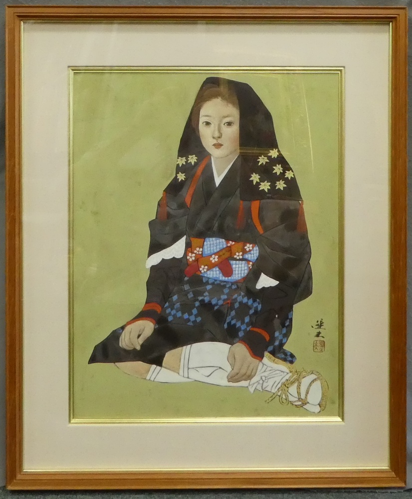 大森運夫 『大原女』 [古美術こもれび] 骨董,掛軸,絵画の買取と販売,名古屋