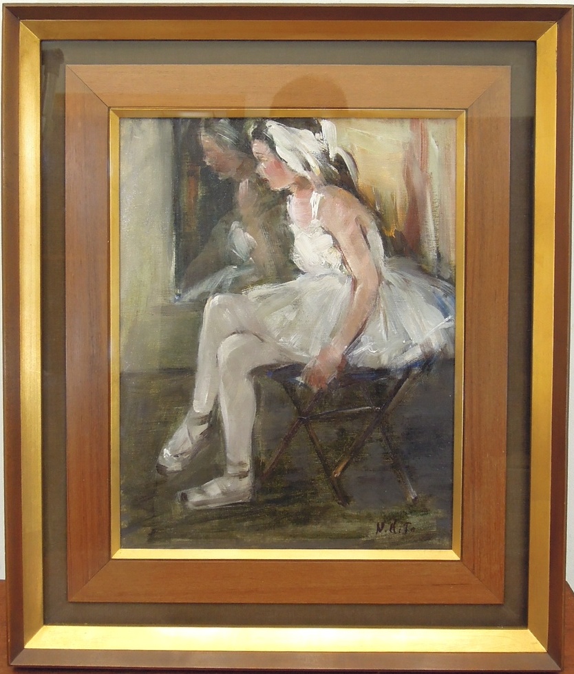 鬼頭鍋三郎 『バレリーナ』 [古美術こもれび] 絵画,古美術,骨董の買取