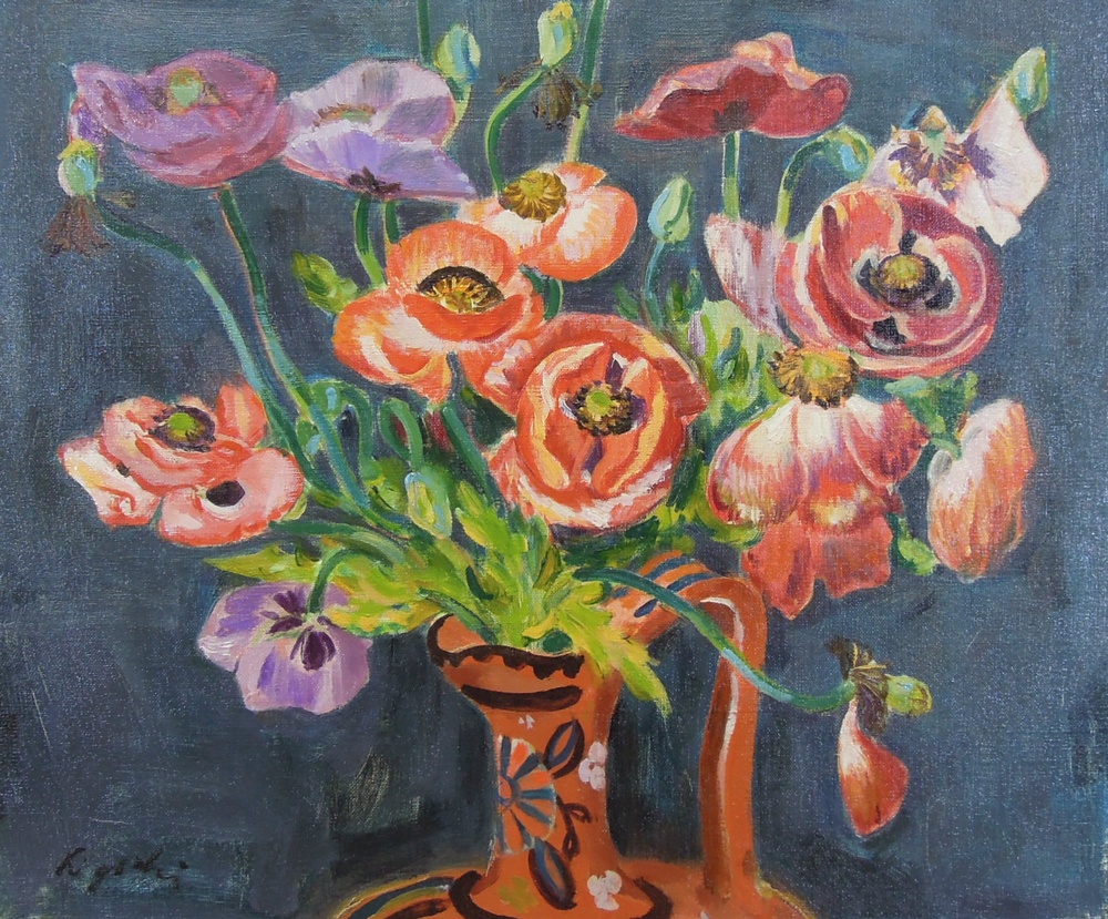 水谷清 『エジプト壷の花』 [古美術こもれび] 骨董,掛軸,絵画の買取と