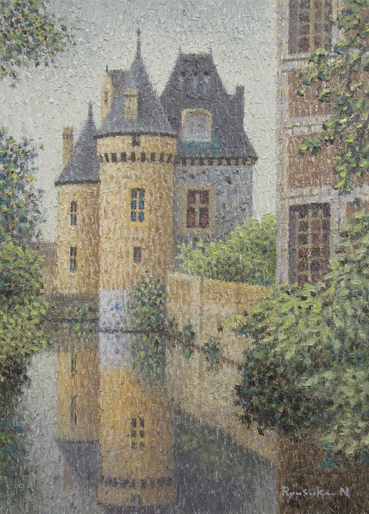 西村龍介 『水辺の城』 [古美術こもれび] 骨董,掛軸,絵画の買取と販売