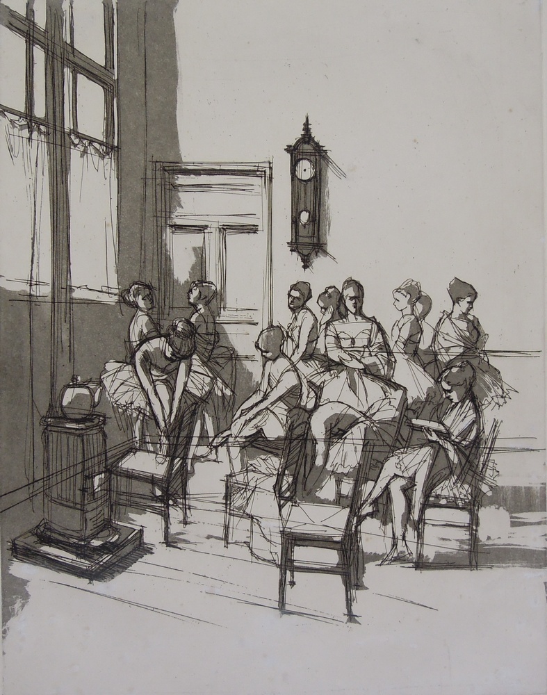 小磯良平 『バレリーナ群像』 [古美術こもれび] 骨董,掛軸,絵画の買取