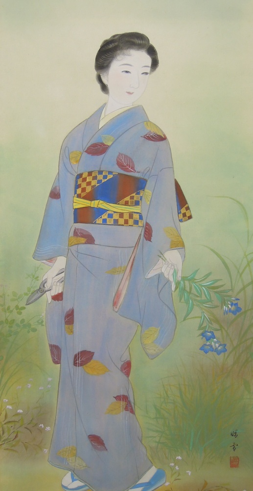 稲垣晴雪 『初秋の図』 [古美術こもれび] 骨董,掛軸,絵画の買取と販売