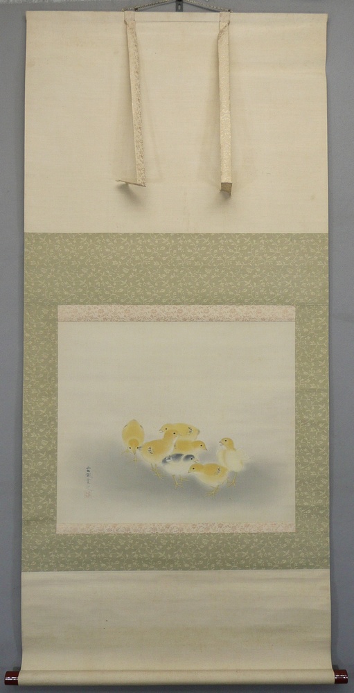 林雲鳳 『ひよこ』 掛軸の販売 [古美術こもれび]