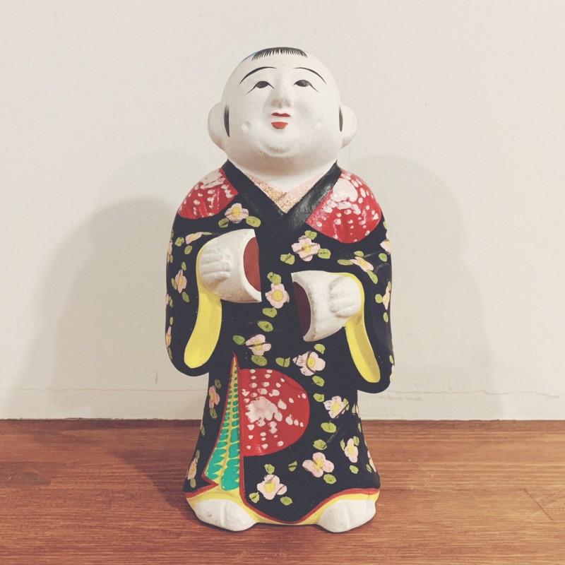 伏見人形『饅頭喰い』大サイズ ｜ 京都府 ｜ 郷土玩具・土人形 | 古本