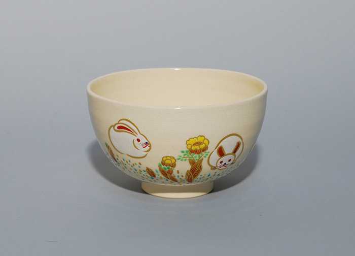 福寿兎茶碗 真葛窯 宮川香斎造 | 古美術ささき