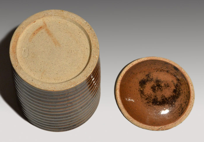 膳所焼 淡海ぜぜ 陽炎園 捻貫水指 共箱 遠州七窯 | 古美術ささき