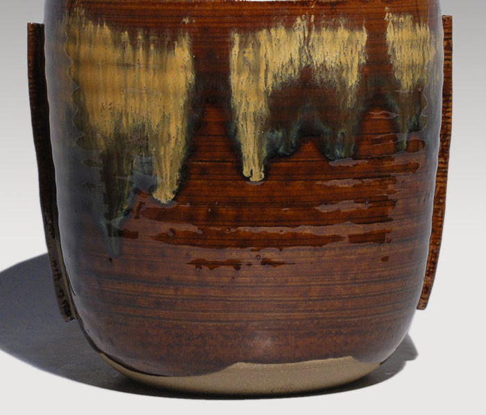 高取焼 水指 管耳付・前押し 鬼丸雪山(作) | 古美術ささき