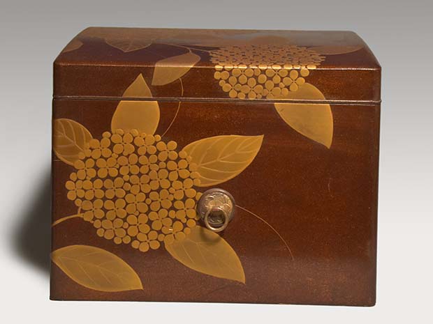 紫陽花蒔絵 鼓箱 手箱 | 古美術ささき