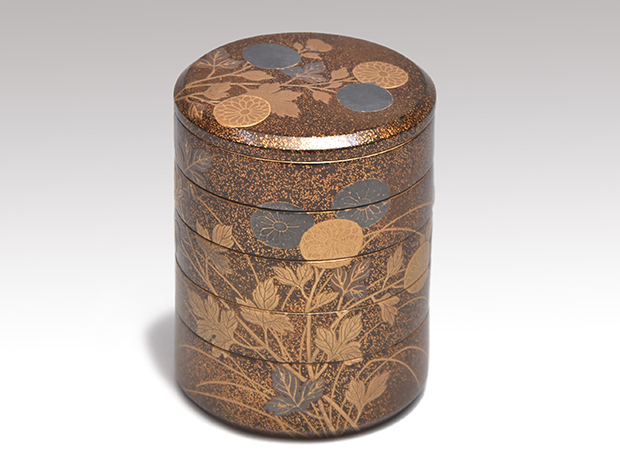 梨地に菊蒔絵 五段 重香合 江戸後期 香道具 | 古美術ささき