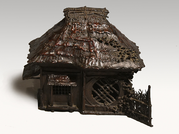 斑紫銅 柴の庵香炉 三代 本間琢斎（作) 六代 琢斎箱書 | 古美術ささき