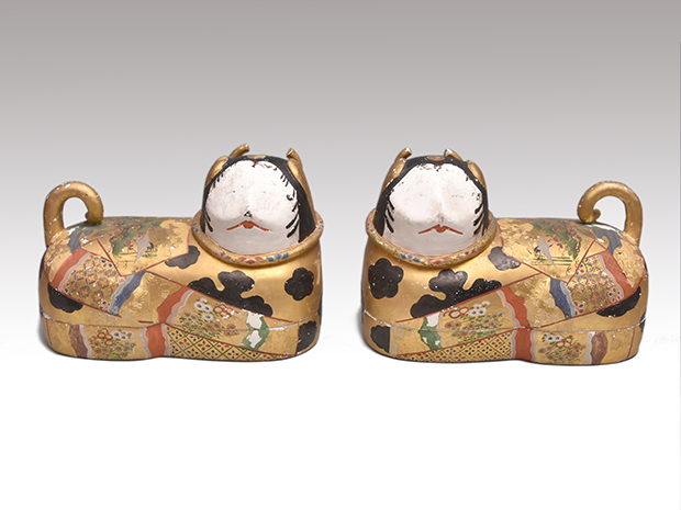 犬筥 特大一対 江戸時代 正面約30cm | 古美術ささき