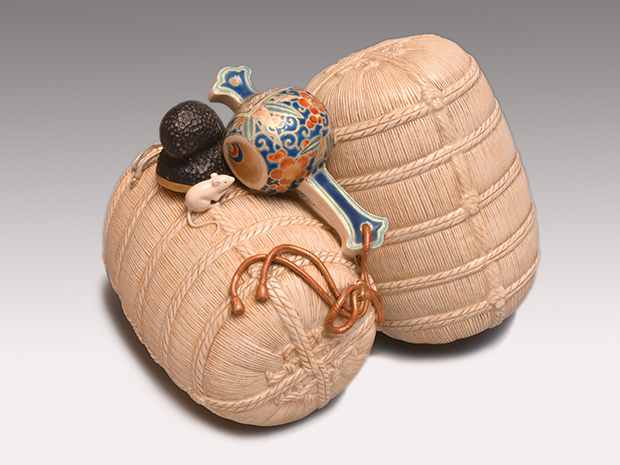 真葛窯 二代 宮川香山(作) 置物 極彩色 福神意 共箱 | 古美術ささき