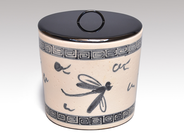 安南写 トンボ水指 久世久宝(作) 誂蓋付 共箱 | 古美術ささき