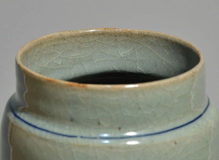 田村耕一(作) 青磁鷺絵壷 花瓶 共箱 未使用 人間国宝 和光取扱 | 古