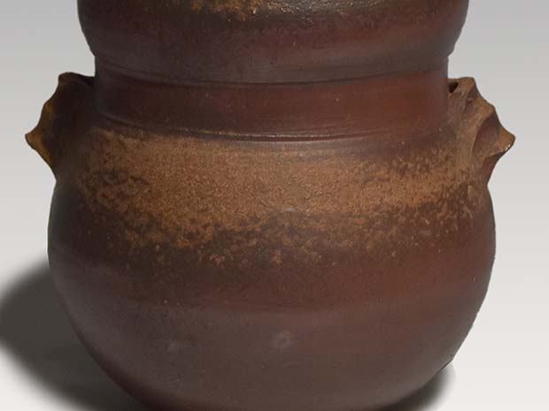 備前耳付水指 人間国宝 藤原雄（作）共箱 | 古美術ささき