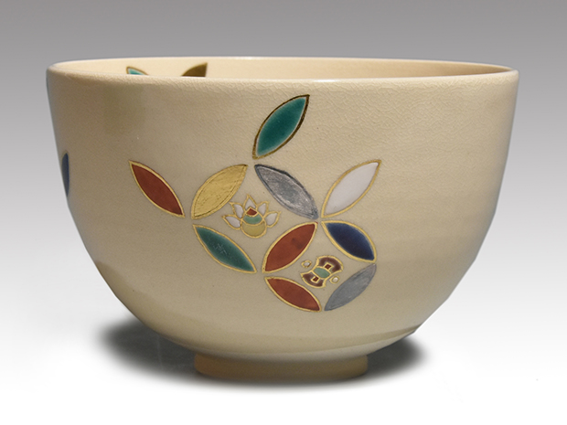 永楽善五郎(即全)造 仁清写 色絵七宝茶碗 共箱 | 古美術ささき