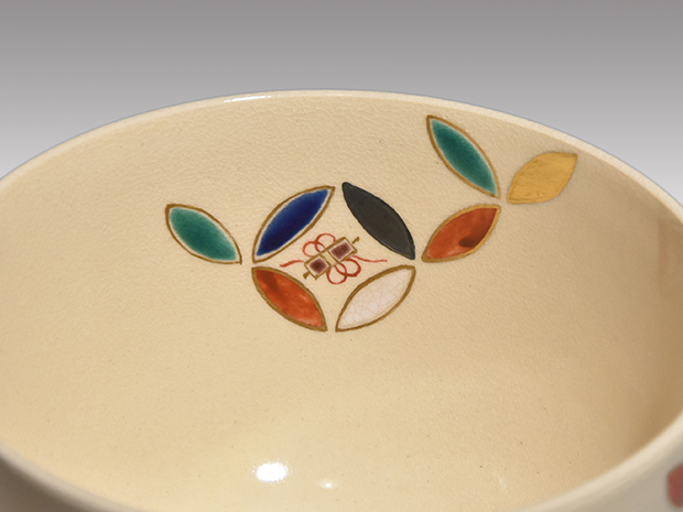 永楽善五郎(即全)造 仁清写 色絵七宝茶碗 共箱 | 古美術ささき