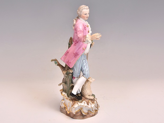 アンティーク マイセン フィギュア 羊飼いの男性 仔羊 ケンドラー原型