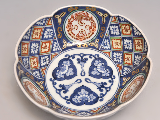 上手品 古伊万里金彩色絵龍に石畳文向付5客 江戸時代 | 古美術ささき