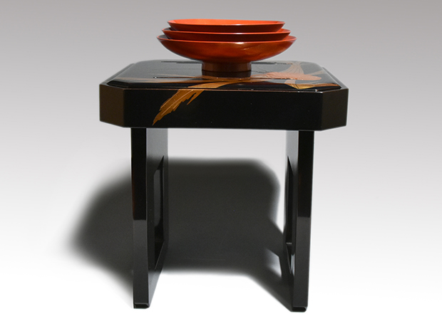 蒔絵花月台 描金師 梶川作 共箱 盃と盃台 | 古美術ささき