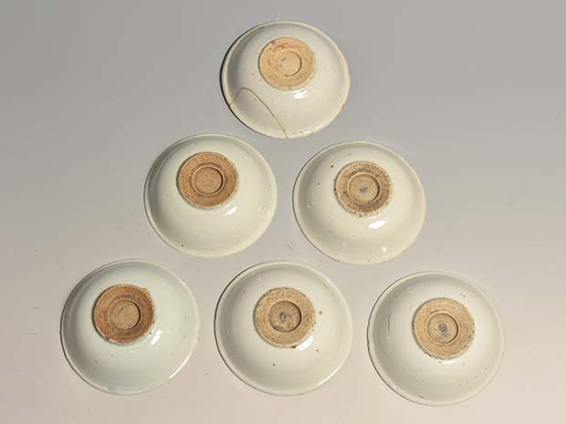 古染付 なずな文 4寸皿 6枚 明末～清初 懐石向付に | 古美術ささき