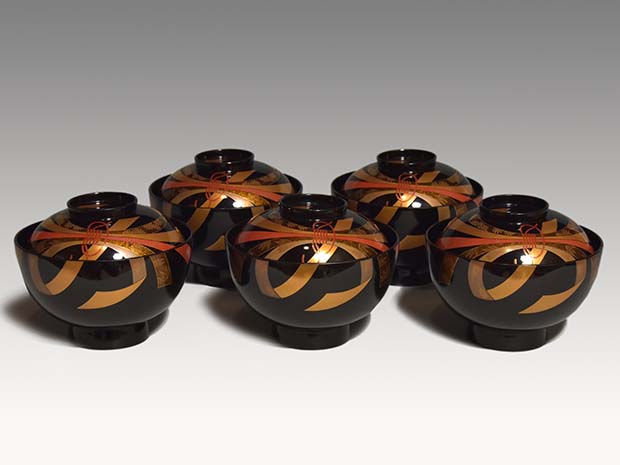 輪島塗 熨斗蒔絵 吸物椀 5客 未使用 | 古美術ささき