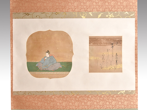 江戸時代 歌仙図 在原業平 和歌歌合せ色紙貼り | 古美術ささき