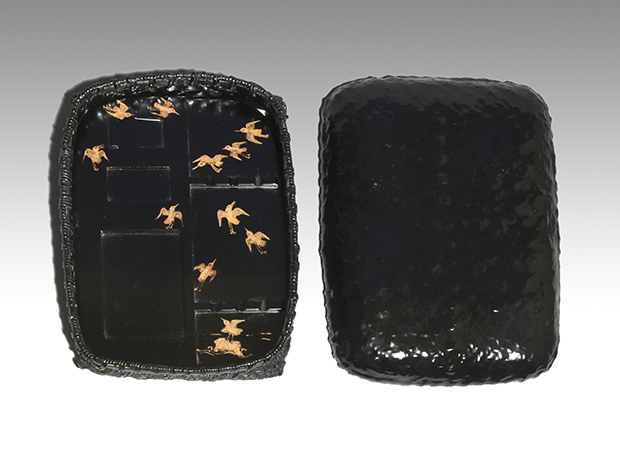 籠地千鳥蒔絵硯箱 蒔絵 池田瓢阿 硯石梨地 池田巌 共箱 | 古美術ささき