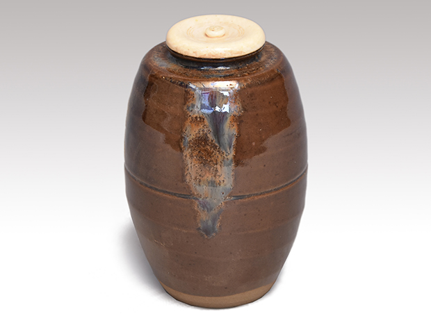 肩衝茶入 万代喜山（作）象牙蓋 仕覆「一重蔓菊唐草紋」共箱 | 古美術