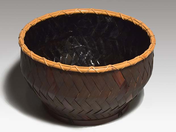 独楽籠炭斗・炭取 東山麓 竹園斎（作） 共箱 未使用 | 古美術ささき