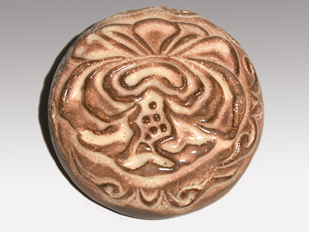 十三代 田原陶兵衛（作) 萩焼 牡丹香合 共箱 | 古美術ささき