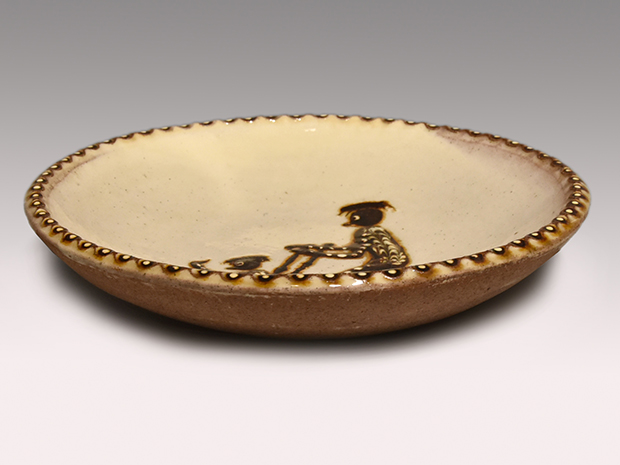 船木研児(作) 河童絵皿 共箱 布志名焼 スリップウェア | 古美術ささき