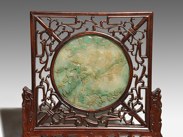 中国硯屏 石板入り紫檀枠 | 古美術ささき