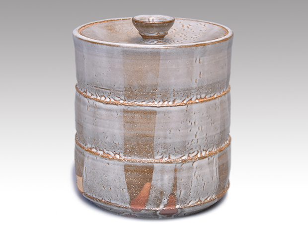 朝日焼 松林豊斎（猶香庵作） 梅花皮はぜ釉水指 即中斎 箱書 共箱 | 古