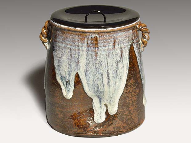 朝鮮唐津耳付水指 松古窯五代目 佐久間芳丘(作) 淡々斎箱書 共箱 | 古