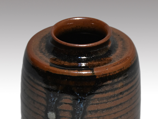 大名物 円乗坊写茶入 松本鉄山(作) 共箱 象牙蓋 仕服(花兎金襴) 未使用