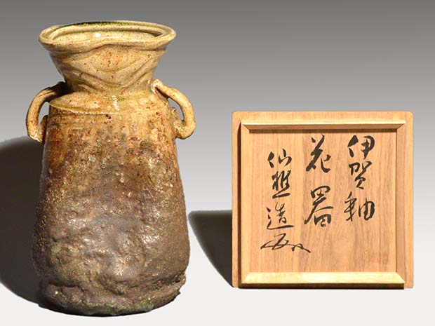 伊賀花入 田中仙樵 昭和12年自作 共箱 大日本茶道学会 | 古美術ささき